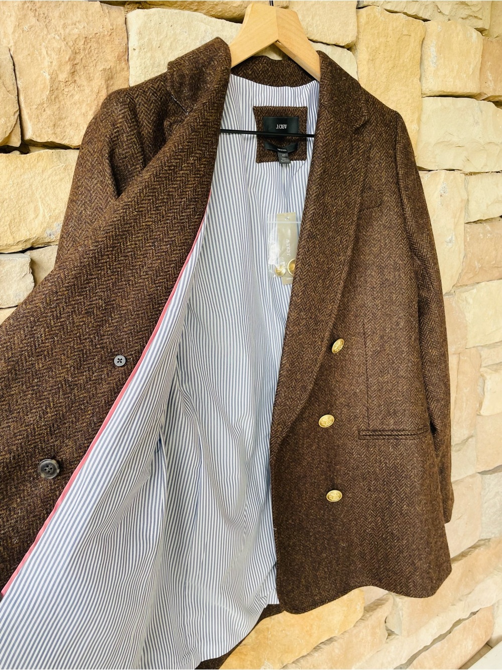 J. Crew Bristol Chocolate Brown Blazer Herringbone NWT - Picture 10 of 10